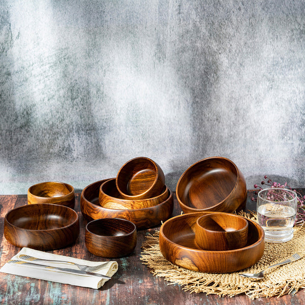 Sheesham Wood Large Bowl | Set of 3.