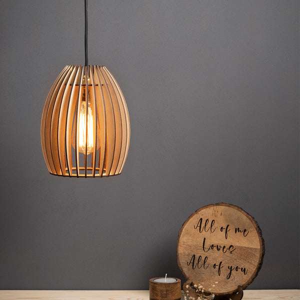 Birch Wood Ceiling Lamp | Beige