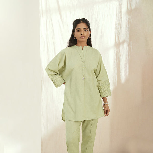 Linen Co Ord Set | Top & Pants | Green