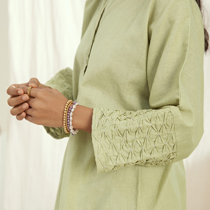 Linen Co Ord Set | Top & Pants | Green