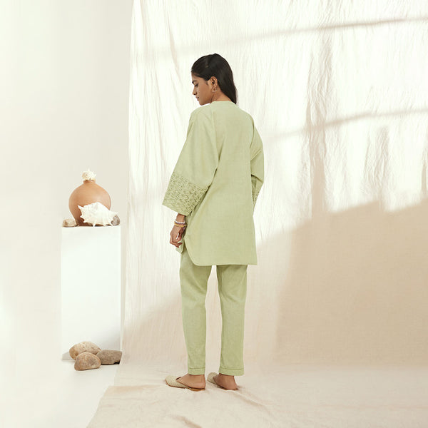 Linen Co Ord Set | Top & Pants | Green