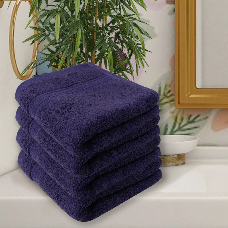 Bamboo Towel | Face Towel | Bamboo Cotton | Set of 4 | Navy Blue