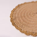 Handmade Brown Crochet Ziba Round Placement Mat Set of 2