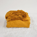Linen Fitted Bedsheet with Pillow Covers | Golden Yellow