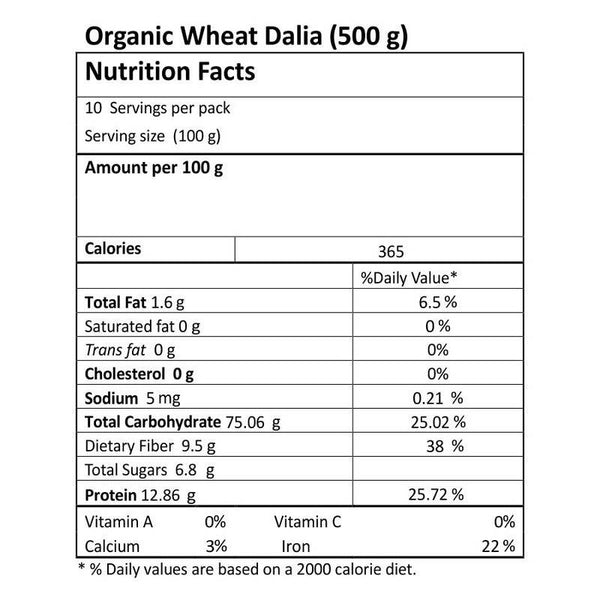 Organic Dalia (Wheat) | 500 g | Pack of 3.