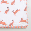 Cotton Dohar Blanket for Kids | Hare Print | Peach