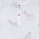 Cotton Night Suit for Kids | Pajama Set | Dog  Print | Lavendar