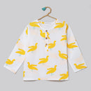 Cotton Night Suit for Kids | Pajama Set | Duck Print | Lemon Yellow