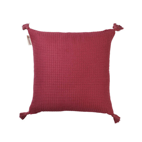 Cotton Cushion Cover With Tassel Purple