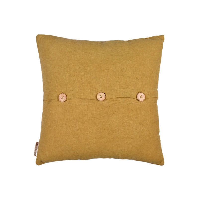 Handwoven Cotton Cushion Cover | Camel Yellow