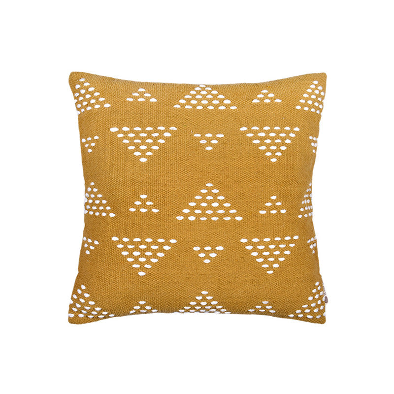 Handwoven Cotton Cushion Cover | Camel Yellow