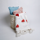 Cotton Sofa Throw | Red Heart Fur | White