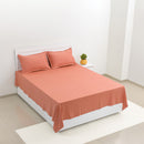 Organic Cotton Bedsheet With Pillow Cover | Sandalwood Dyed | King Size | Peach