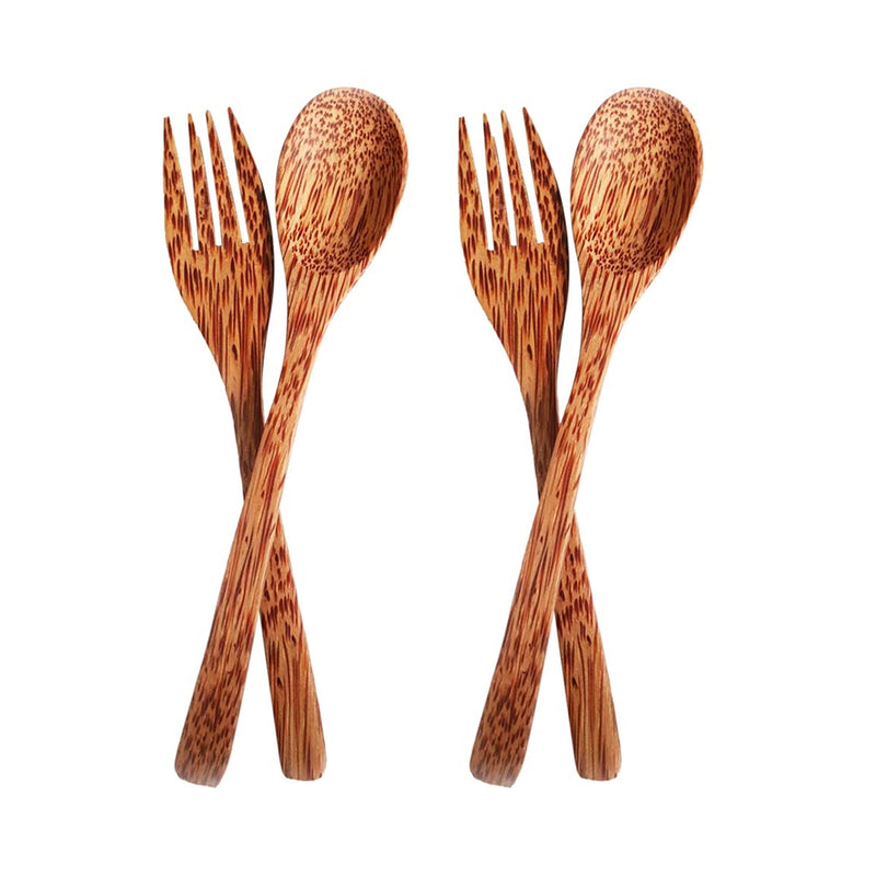 Handmade Coconut Wood Spoon and Fork Set of 2