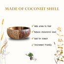 Coconut Bowl With Spoon and Fork | Bowl Set | Carved | 900 ml | Brown