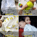 Newborn Essentials | Bamboo Cotton Baby Swaddle Wrap | Duck | 90 x 90 cm