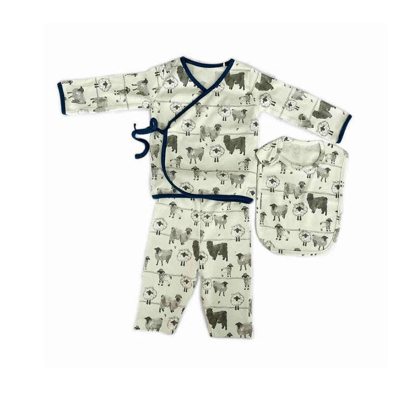Organic Cotton Baby Jabla and Pants Set | Baby Bib | Dolly Sheep