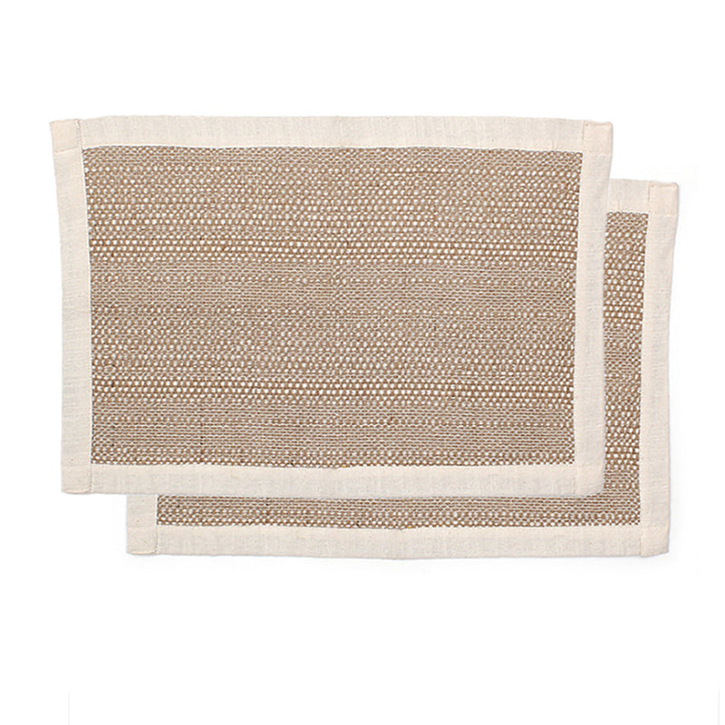 Cotton Table Mats | Place Mats | Beige | Set of 2