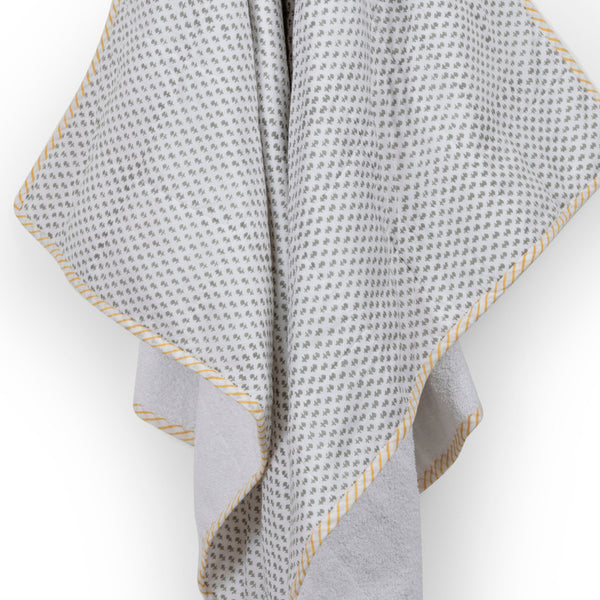 Cotton Kids Towel | Hoodel Towel | 138 x 74 cm | White & Grey
