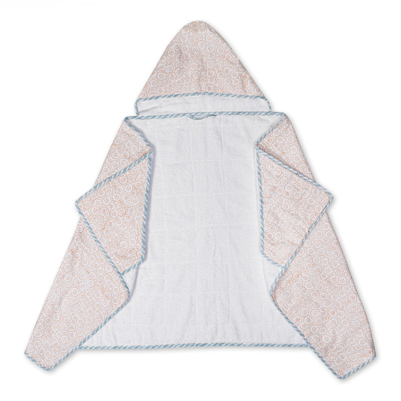 Cotton Kids Towel | Hoodel Towel | 138 x 74 cm | White & Orange