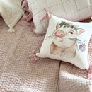 Cotton Muslin Kids Blanket Set | Pillow & Cushion | Pink | Set of 3