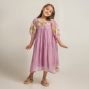 Chanderi Silk Dress for Girls | Lavender