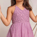 Kurta Sharara Set for Girls | Chanderi Silk | Lavender.