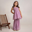 Kurta Sharara Set for Girls | Chanderi Silk | Lavender.