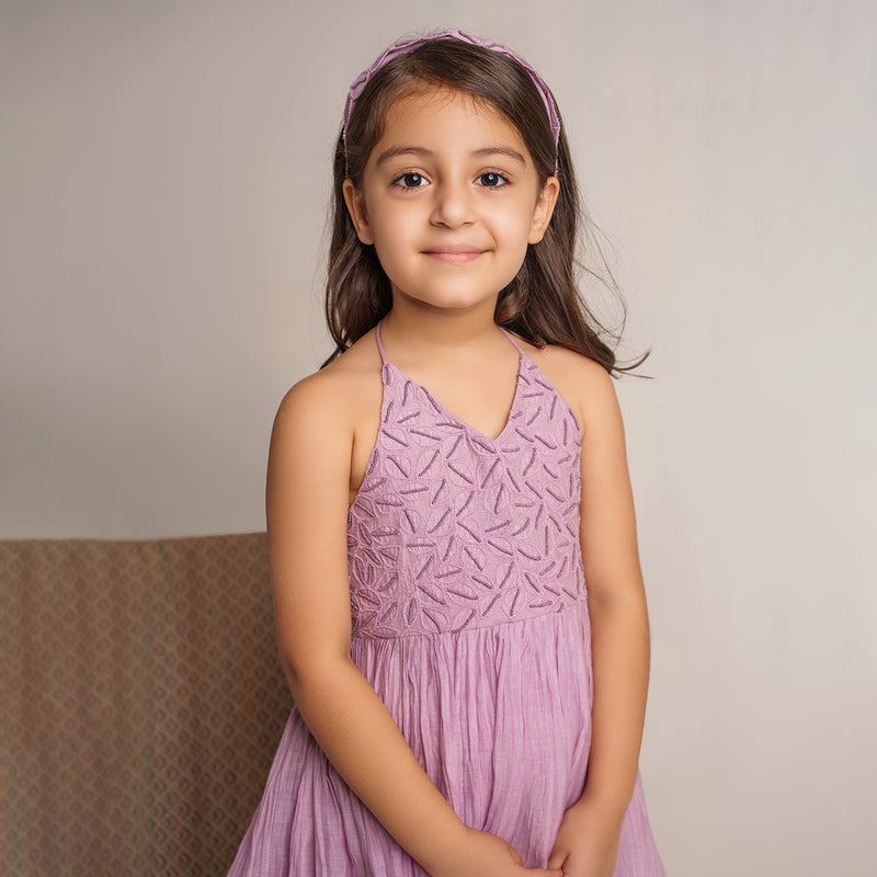 Kurta Sharara Set for Girls | Chanderi Silk | Lavender