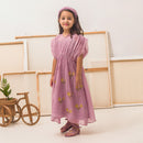 Chanderi Silk Dress for Kids | Lavender