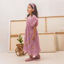 Chanderi Silk Dress for Kids | Lavender