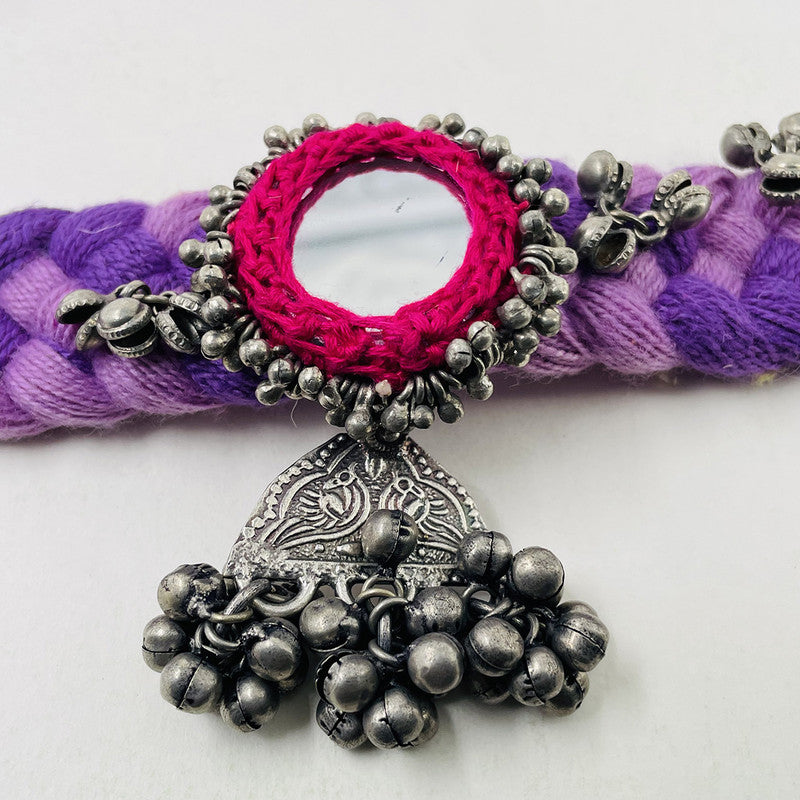 Brass & Cotton Thread Choker Necklace | Multicolour