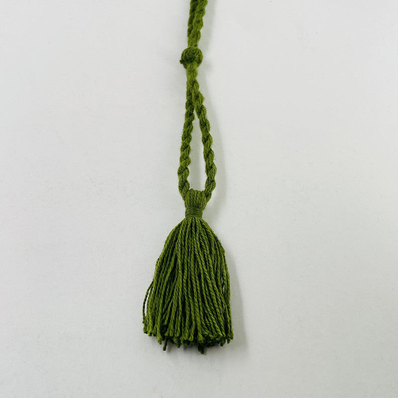 Brass & Cotton Thread Necklace | Pink & Green