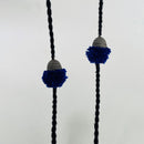 Brass & Cotton Thread Necklace | Blue & Black