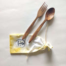 Handcrafted Teak Wood Spoon & Fork Set of 2