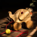 Elephant Toy for Kids | Wooden Pull and Push Toy | Beige