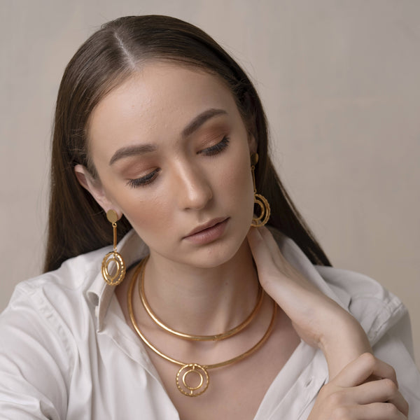 Brass Hasli Necklace | Gold Plated