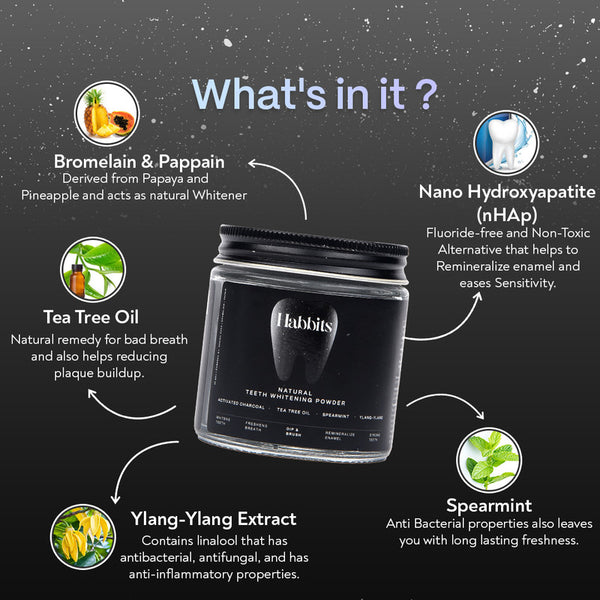 Teeth Whitening Powder | Charcoal & Ylang-Ylang Mint | 50 g