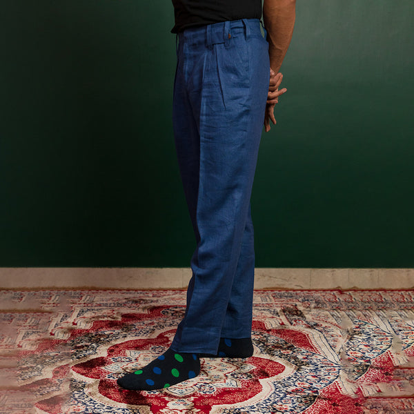 Trousers For Men | Cotton Twill Trousers | Blue