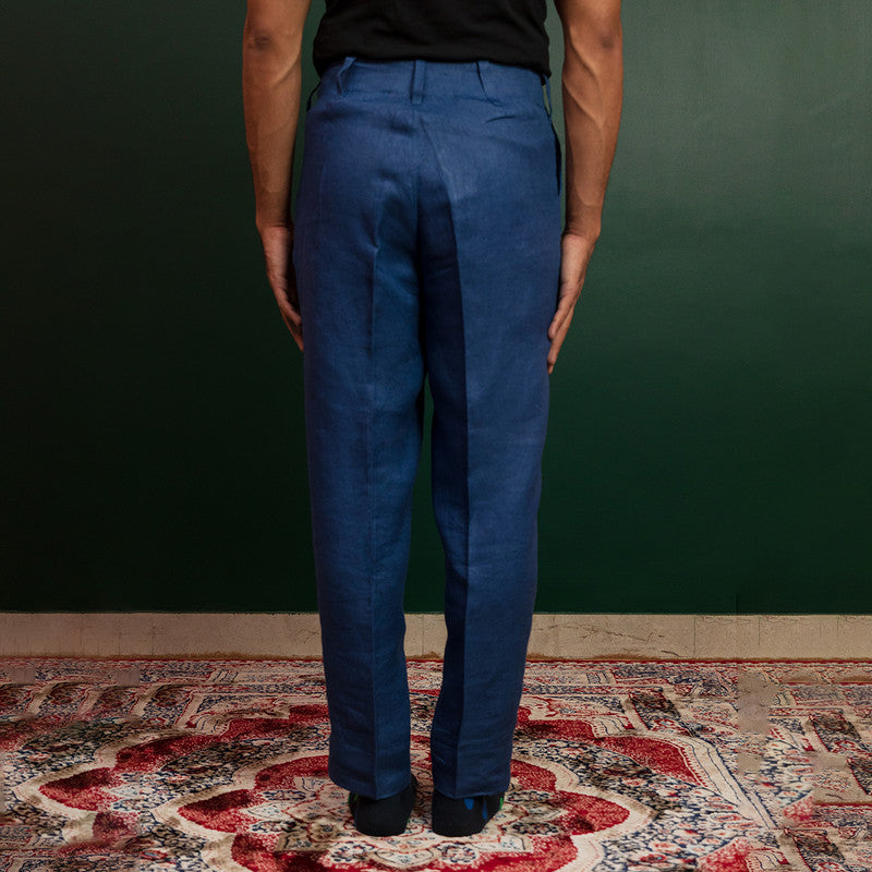 Trousers For Men | Cotton Twill Trousers | Blue