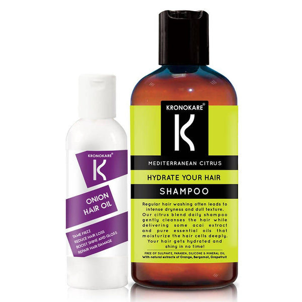 Natural Dry Hair Kit with Shampoo and Onion Hair Oil