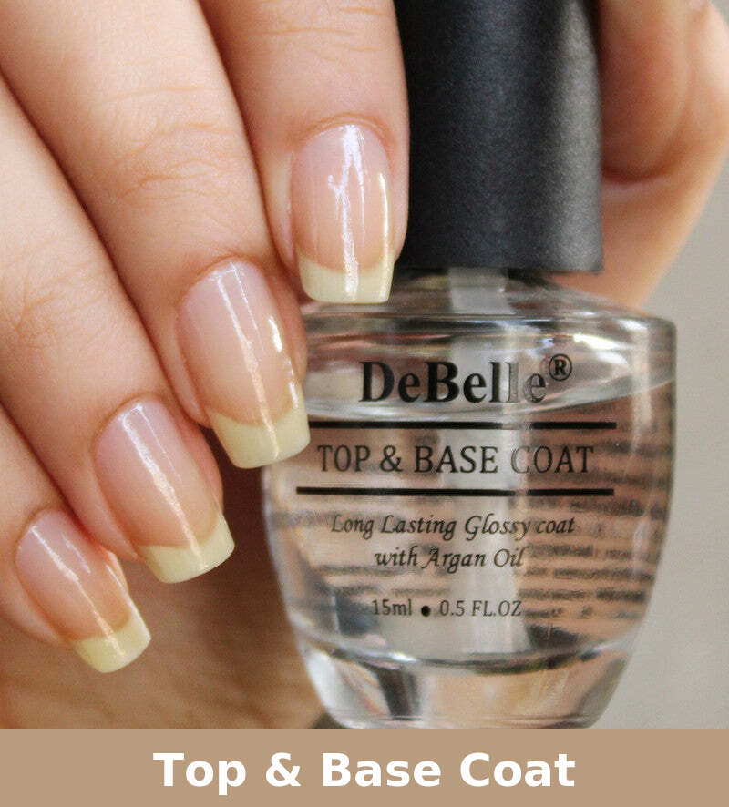 Top & Base Coat | Long Lasting Glossy Coat Argan Oil | 15 ml