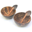 Handcrafted Mini Coconut Shell with Spoon Set of 2.