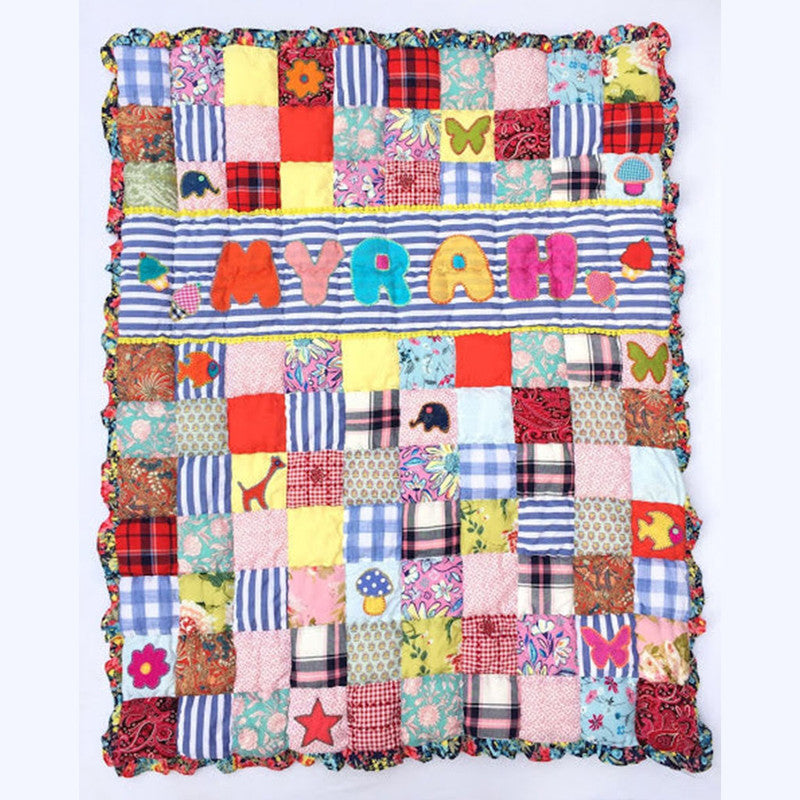 Upcycled Cotton Baby Quilt | Multicolour