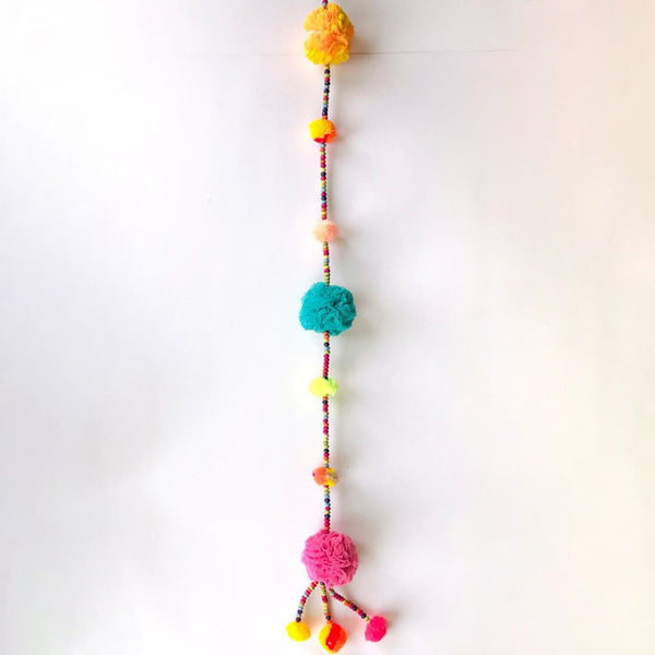 Festive Toran | Beaded Pom Pom Decorative String | Home Decoration