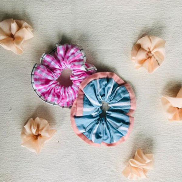 Cotton Hair Accessories | Printed Scrunchies | Set of 2