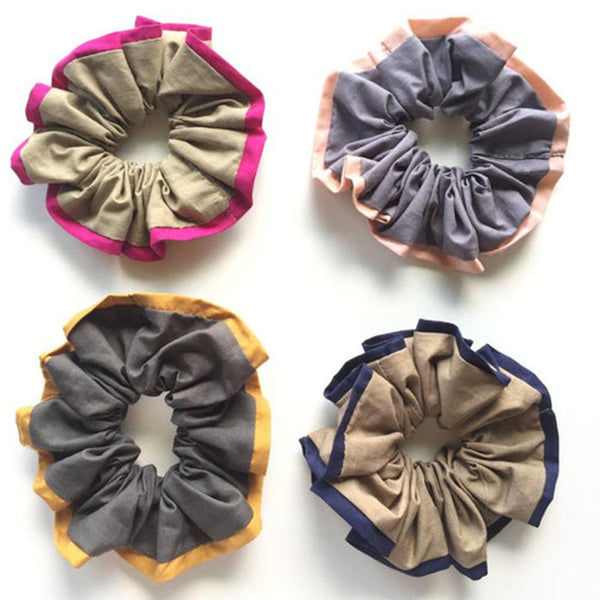 Upcycled Cotton Hair Accessories | Scrunchies | Set of 4