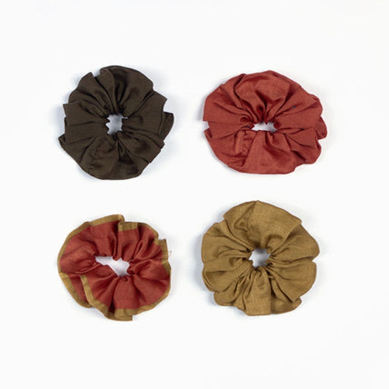 Upcycled Cotton Scrunchies - Set of 4