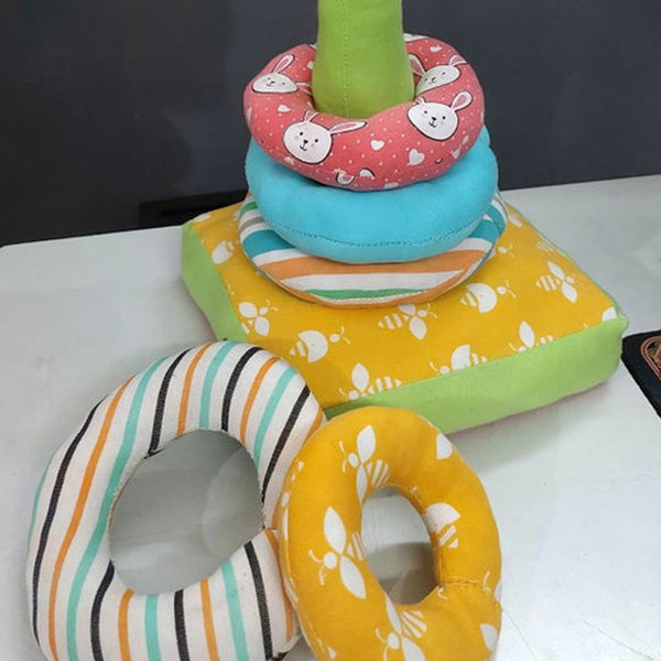 Upcycled Cotton Stacker Toy for Kids | Donuts