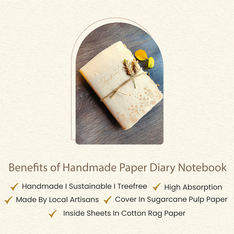 Journal Diary Notebook | Handmade Paper | 50 Pages.